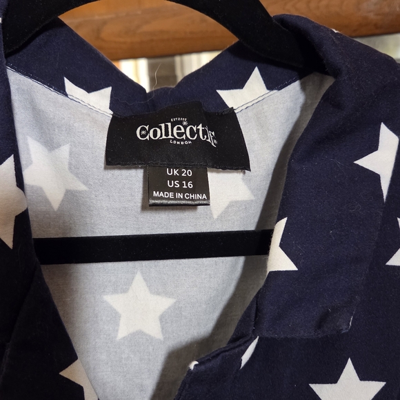 Collectif Blue and White Flutter Sleeve Midi Sundress - Picture 3 of 5